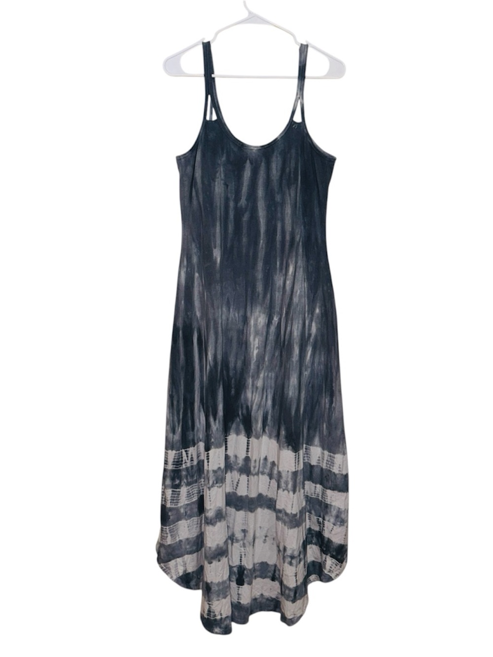 Athleta Women's High Low Gray Tie-Dye Maxi Jersey Dress - Picture 3 of 8